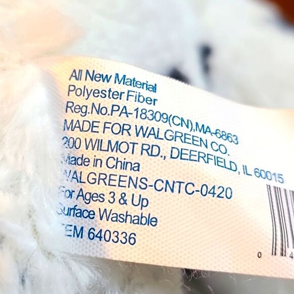 Dalmation Black & White Spotted Puppy Dog Plushie with Red Bow - Picture 7 of 7